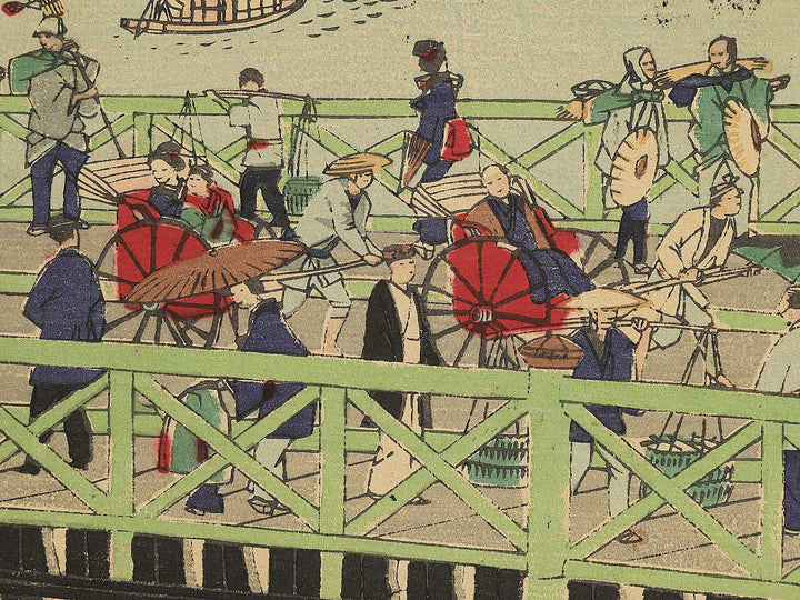 Tokyo meisho Ryogokubashi shinchiku no zu by Utagawa HIroshige III / BJ350-371