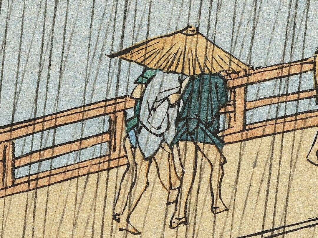 Sudden Shower Over Ohashi Bridge and Atake from the series One Hundred Famous Views of Edo by Utagawa Hiroshige, (Large print size) / BJ342-615