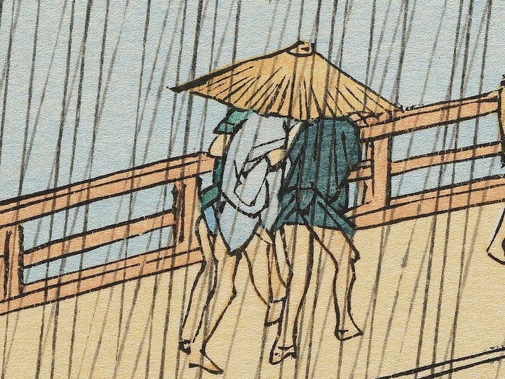 Sudden Shower Over Ohashi Bridge and Atake from the series One Hundred Famous Views of Edo by Utagawa Hiroshige, (Large print size) / BJ342-615