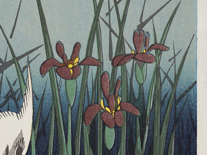 Egret in Iris and Grasses by Utagawa Hiroshige, (Large print size) / BJ324-765