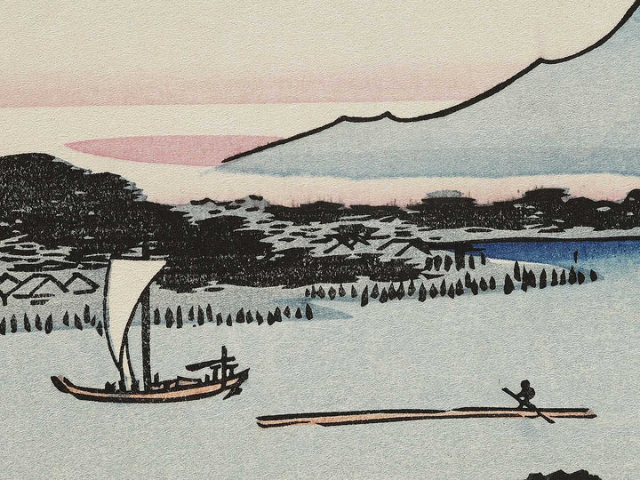 Suijin Shrine and Massaki on the Sumida River from the series One Hundred Famous Views of Edo by Utagawa Hiroshige, (Large print size) / BJ336-959
