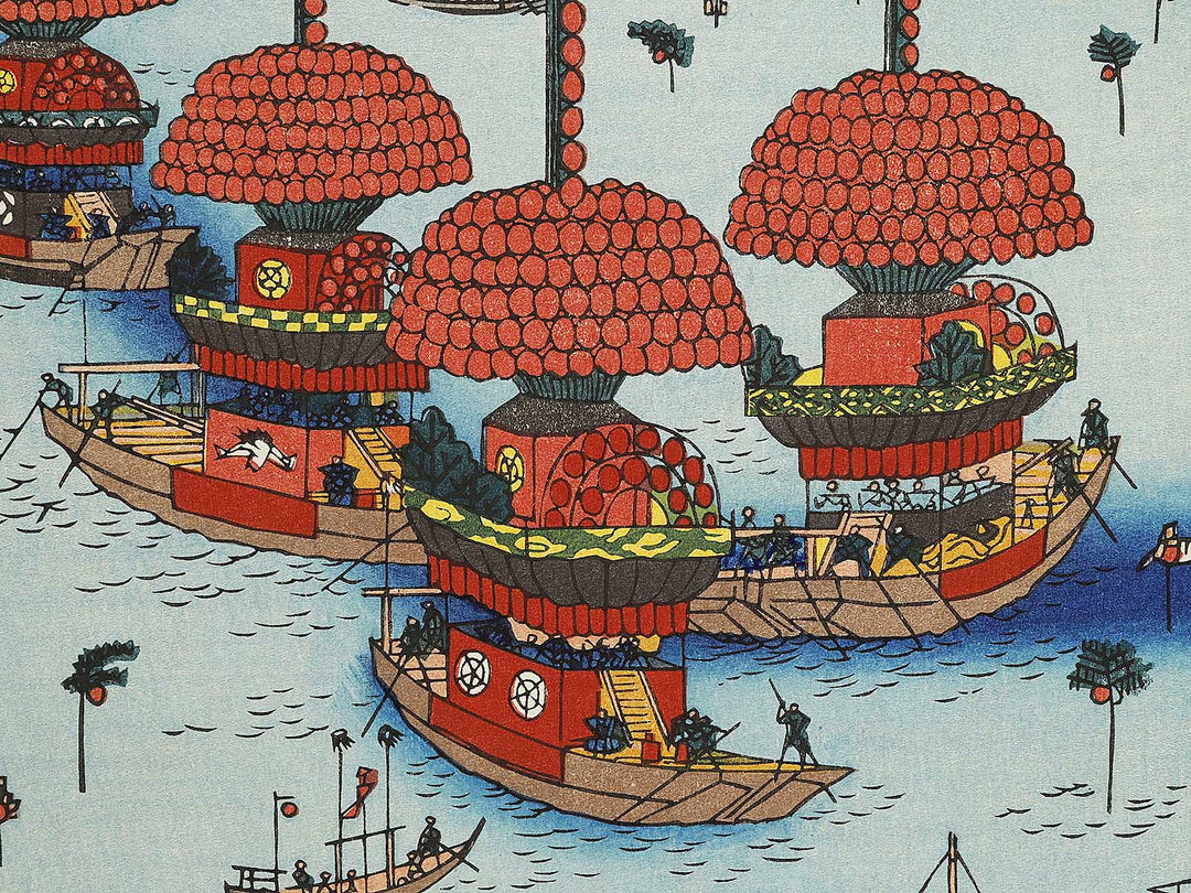 Tsushima, Tenno Festival from the series Famous Views of the Sixty-odd Provinces by Utagawa Hiroshige, (Large print size) / BJ334-348