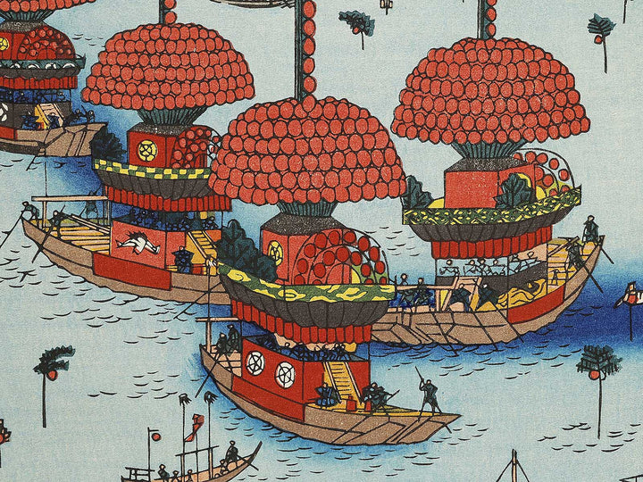 Tsushima, Tenno Festival from the series Famous Views of the Sixty-odd Provinces by Utagawa Hiroshige, (Large print size) / BJ334-348