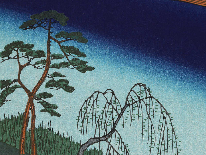 The Kawaguchi Ferry and Zenkoji Temple from the series One Hundred Famous Views of Edo by Utagawa Hiroshige, (Large print size) / BJ297-003