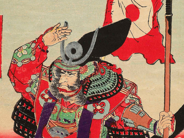 Kiyomasa Chosenkoku yori Nihon no Fuji wo  miru zu by Utagawa Yoshifuji / BJ345-625