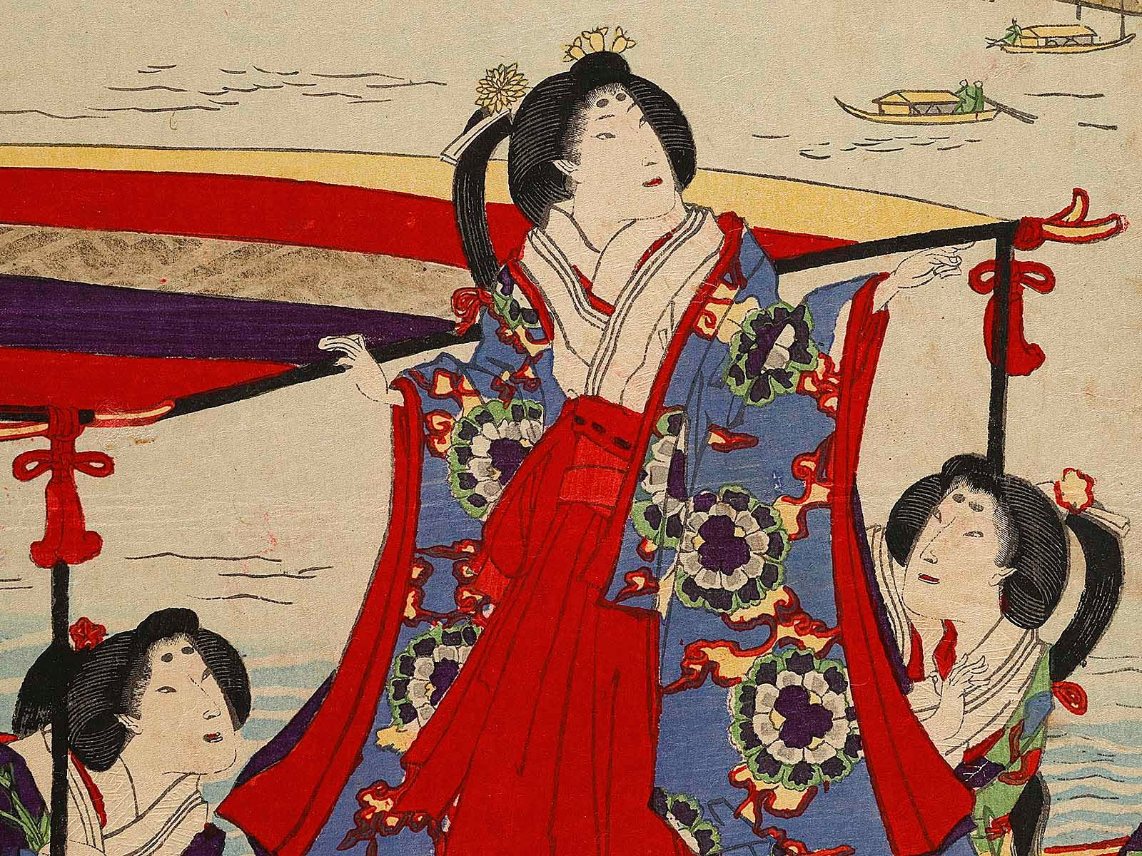 chikuwa★ Sumidagawa sakura goyuken no zu by Morikawa Chikashige / BJ339-122