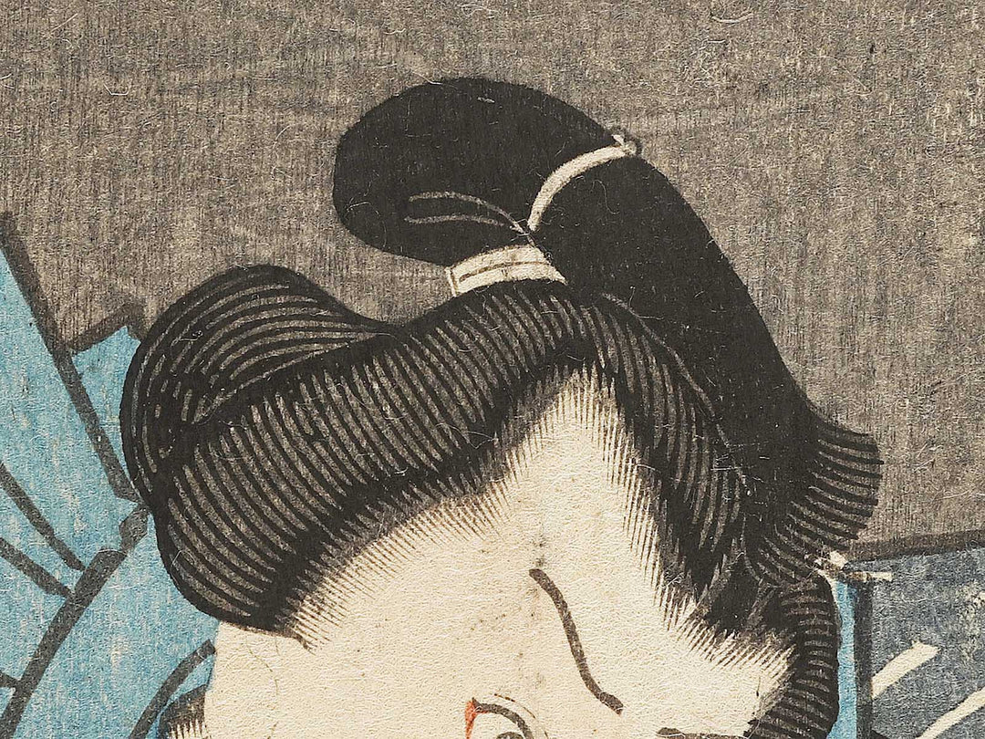 Koi musubu uchiwa no datehimo by Utagawa Kunisada(Toyokuni III) / BJ327-236
