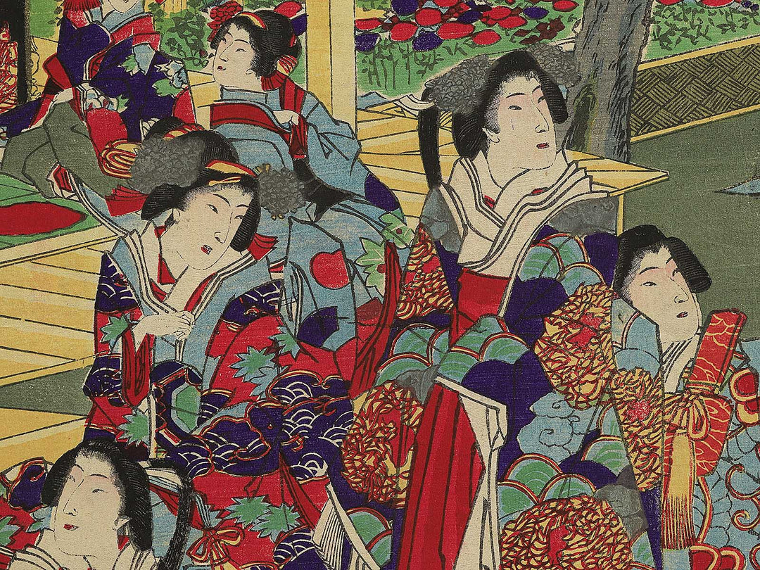 Kiku no sakari kaika no nigiwai by Yoshu Chikanobu / BJ345-373