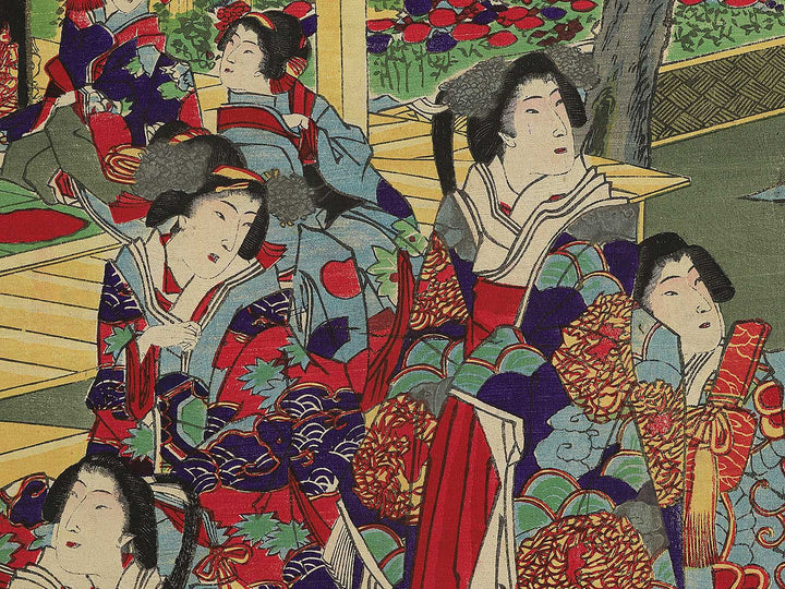 Kiku no sakari kaika no nigiwai by Yoshu Chikanobu / BJ345-373