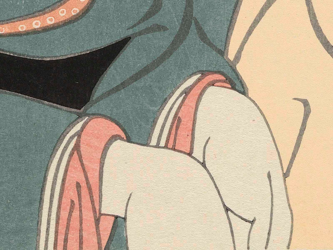 Segawa Tomisaburo II as Yadorigi, wife of Ogishi Kurando, and Nakamura Man'yo as the chambermaid Wakakusa by Toshusai Sharaku, (Large print size) / BJ224-329