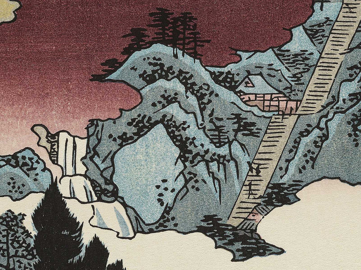 Horai Temple Mountains from the series Famous Views of the Sixty-odd Provinces by Utagawa Hiroshige, (Large print size) / BJ334-411