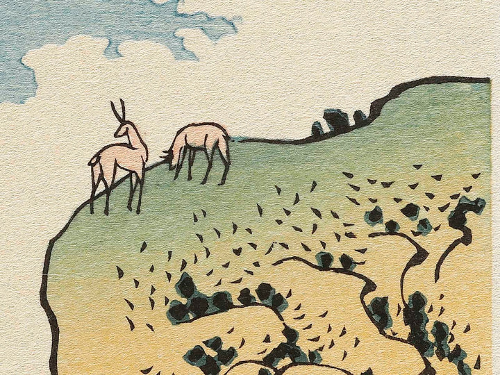 Hietsu no sakai tsuribashi from the series Shokoku meisho kiran by Katsushika Hokusai, (Large print size) / BJ337-491