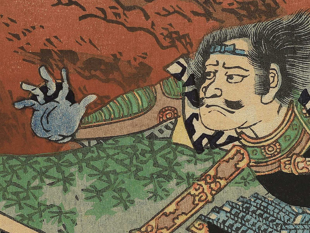Shijuhachi Hisayoshi no fusehei Takuma Genba no Kami wo ikedoru from the series Hisago gundan gojuyojo by Utagawa Yoshitsuya / BJ348-432