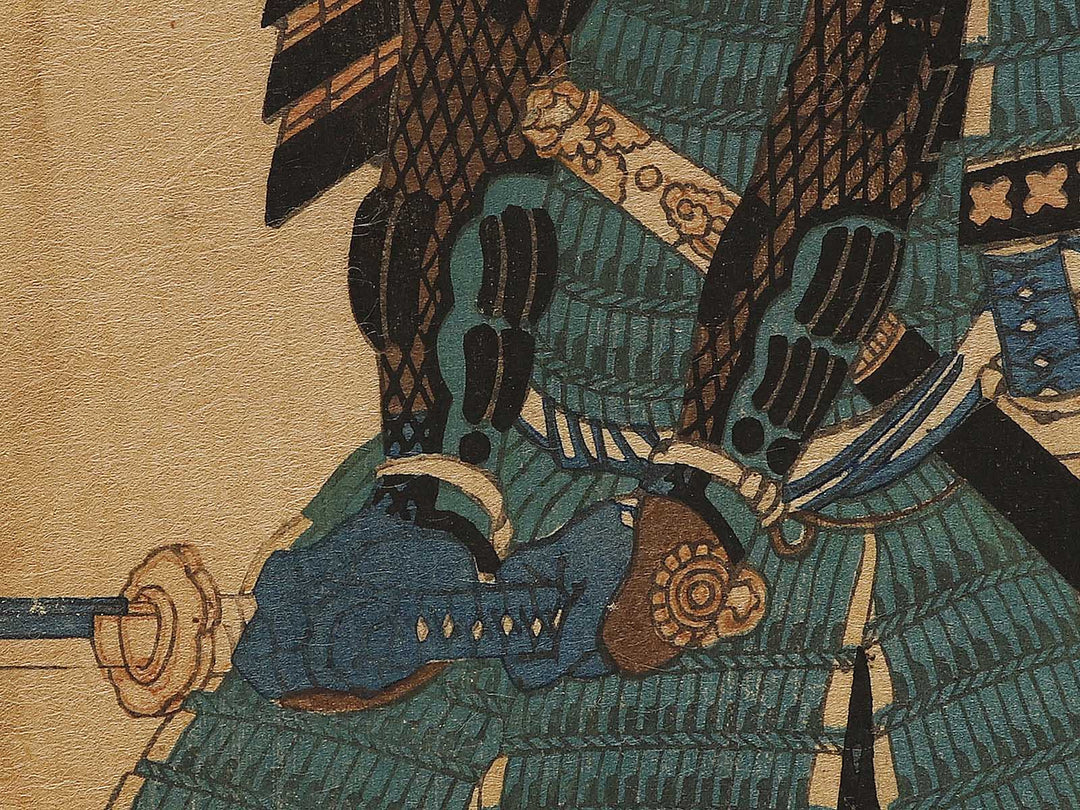Sasaki saburo Moritsuna from the series Genpei eiyu kagami by Utagawa Yoshikazu / BJ337-806