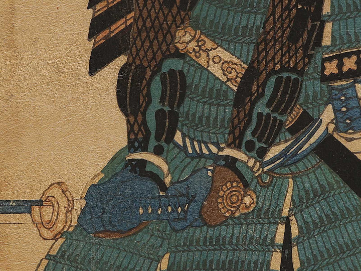 Sasaki saburo Moritsuna from the series Genpei eiyu kagami by Utagawa Yoshikazu / BJ337-806