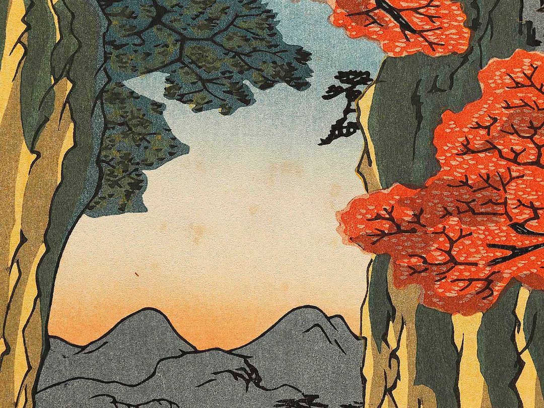 Monkey Bridge from the series Famous Views of the Sixty-odd Provinces by Utagawa Hiroshige, (Large print size) / BJ322-861