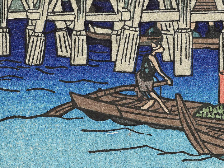 Firework show at Ryogoku from the series Famous Pleces of Edo by Utagawa Hiroshige, (Medium print size) / BJ330-631