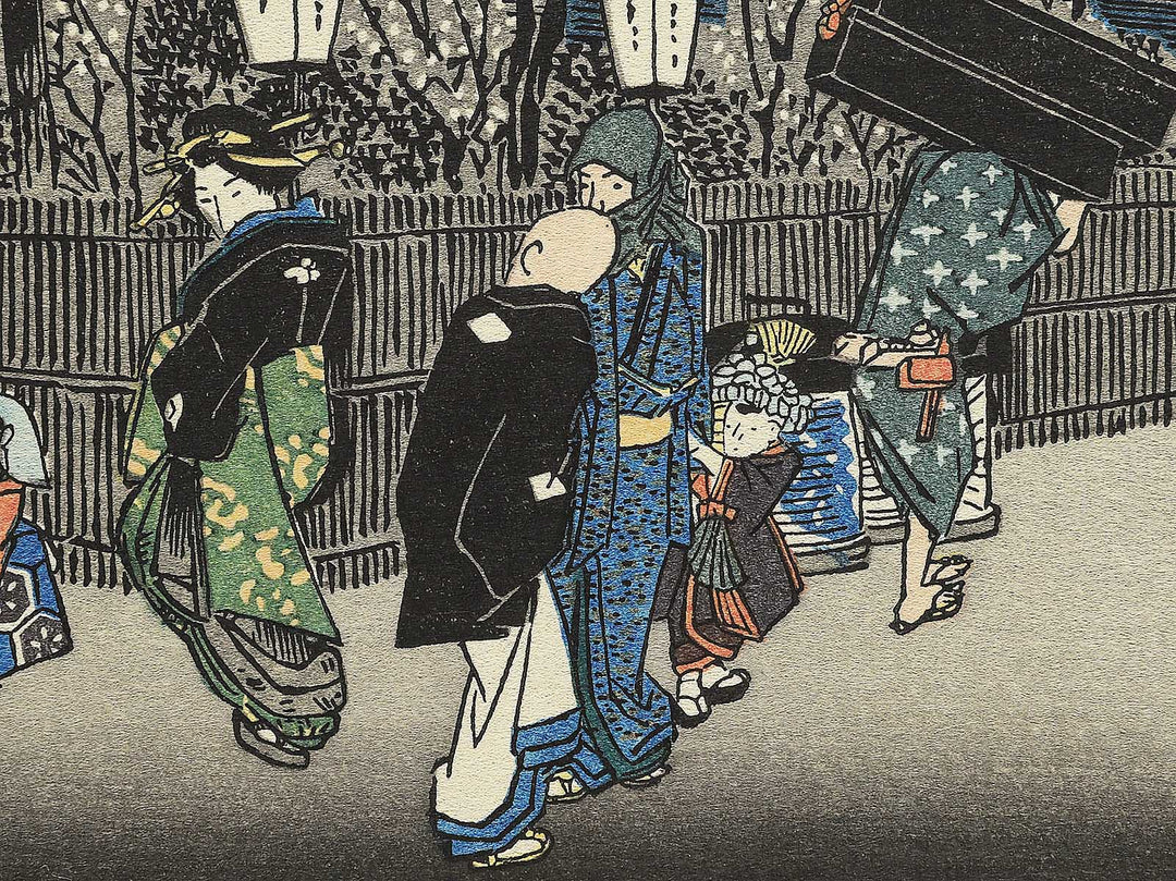 Yoshiwara Nakanocho yozakura from the series Toto meisho by Utagawa Hiroshige, (Medium print size) / BJ330-645