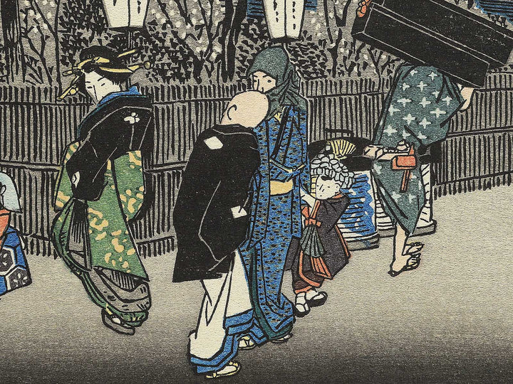 Yoshiwara Nakanocho yozakura from the series Toto meisho by Utagawa Hiroshige, (Medium print size) / BJ330-645