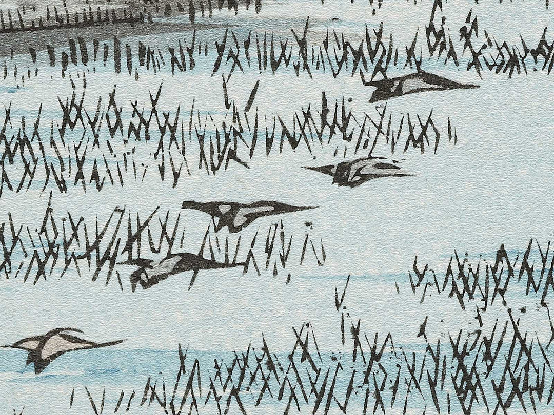Geese Descending at Haneda from the series Eight Views of the Suburbs of Edo by Utagawa Hiroshige, (Medium print size) / BJ331-303