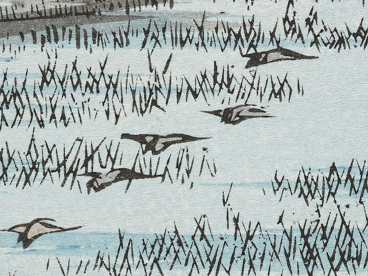 Geese Descending at Haneda from the series Eight Views of the Suburbs of Edo by Utagawa Hiroshige, (Medium print size) / BJ331-303