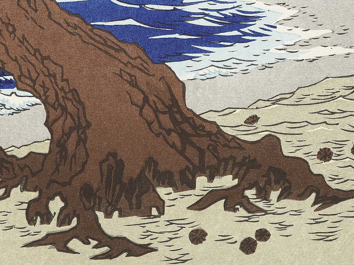 Maiko Beach from the series Famous Views of the Sixty-odd Provinces by Utagawa Hiroshige, (Large print size) / BJ334-040