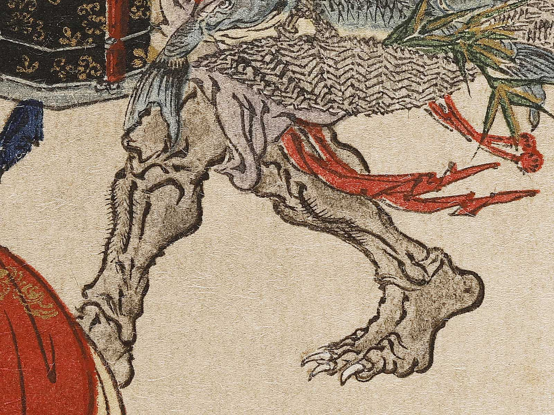 Bijin and Shoki by Kawanabe Kyosai, (Medium print size) / BJ330-799