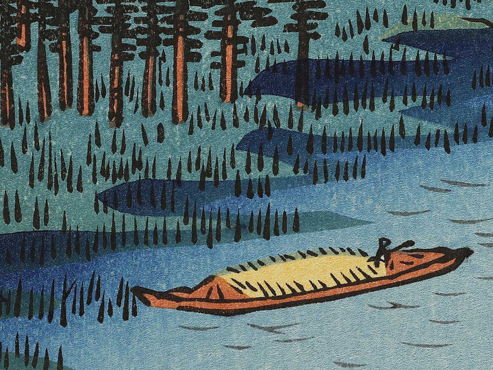 Sakasai Ferry from the series One Hundred Famous Views of Edo by Utagawa Hiroshige, (Large print size) / BJ337-211