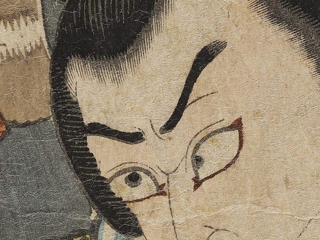 The Syllable Ko for the Play Kokusenya; Kanki and Wat nai from the series Seven Variations of the Iroha Syllabary by Utagawa Kunisada(Toyokuni III) / BJ339-521