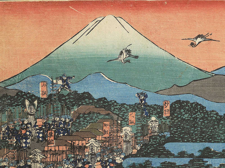 Edo machinami hikeshi no zu by Utagawa Yoshitsuna / BJ349-090