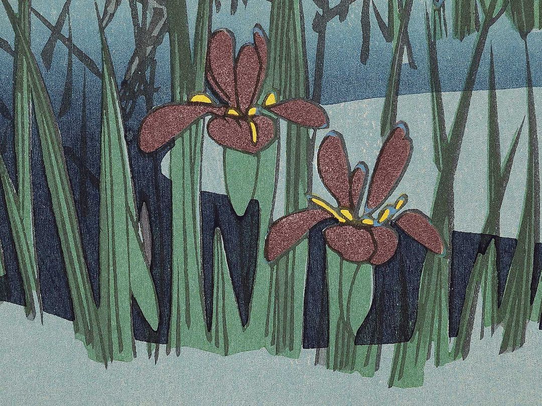 Egret in Iris and Grasses by Utagawa Hiroshige, (Large print size) / BJ324-765