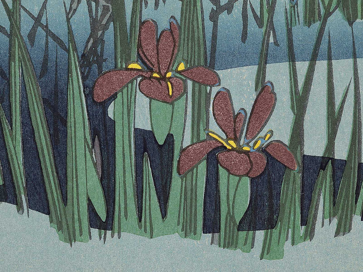 Egret in Iris and Grasses by Utagawa Hiroshige, (Large print size) / BJ324-765