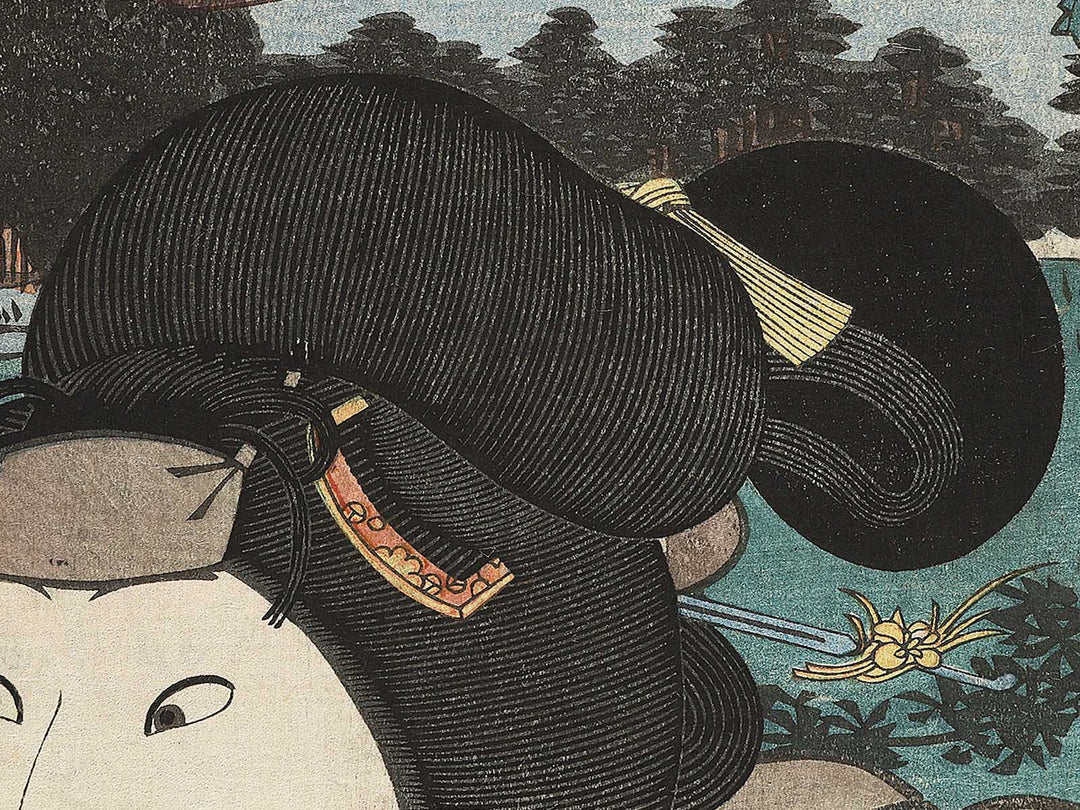 Hara no ni Heisaku musume Oyone from the series Tokaido gojusantsugi no uchi by Utagawa Kunisada(Toyokuni III) / BJ346-983