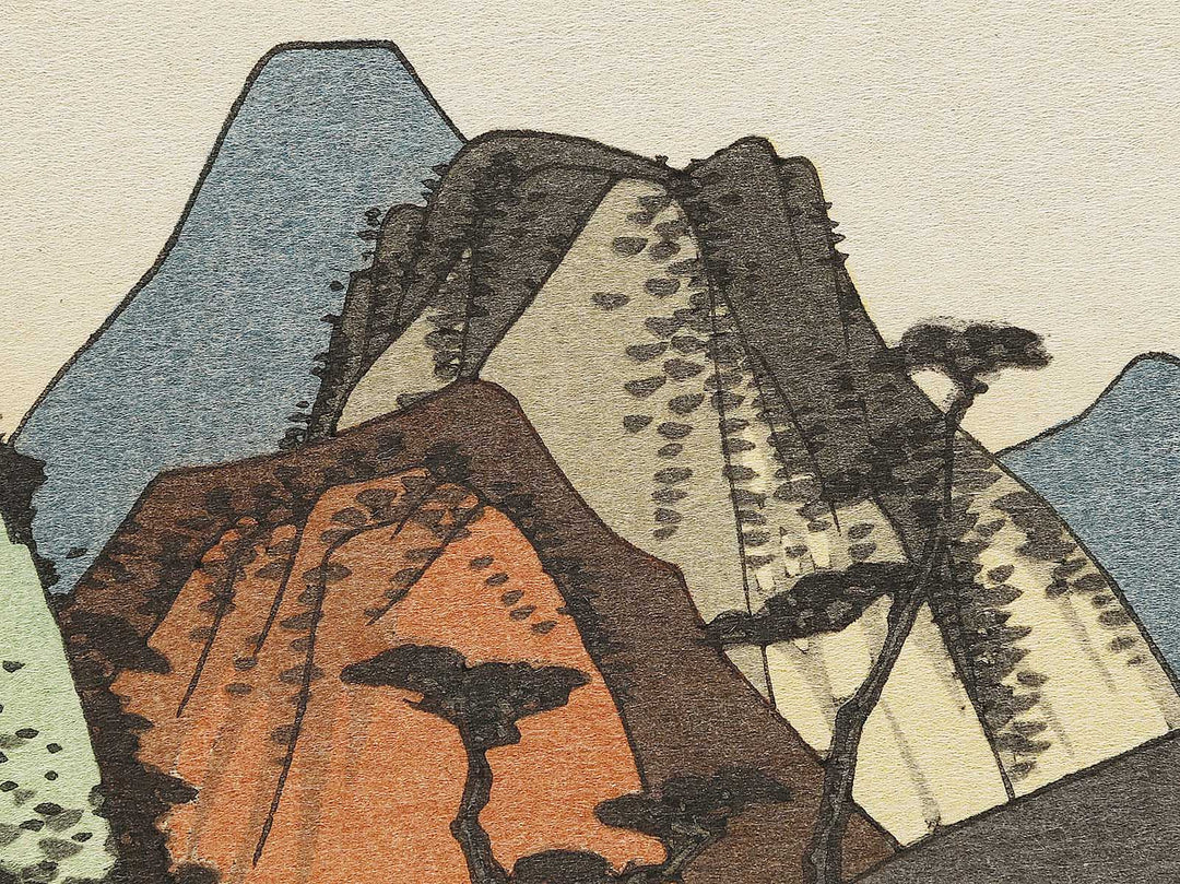 Hakone (High rocks by a lake) from the series The Fifty-three Stations of the Tokaido by Utagawa Hiroshige, (Large print size) / BJ330-001