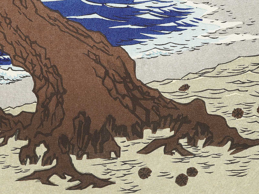 Maiko Beach from the series Famous Views of the Sixty-odd Provinces by Utagawa Hiroshige, (Large print size) / BJ334-040