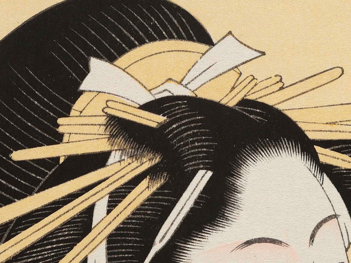 The Courtesan Hana of the Ogiya House from the series A Collection of Contemporary Popular Beauties by Kitagawa Utamaro, (Medium print size) / BJ282-268