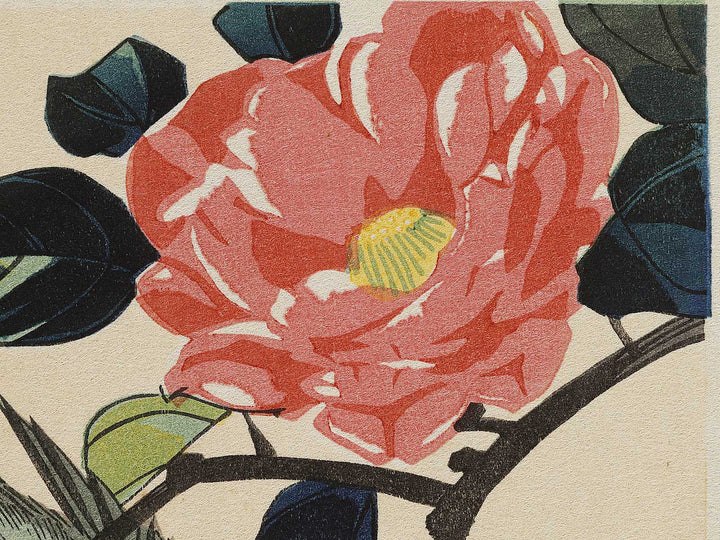 Bullfinch in Tsubaki by Utagawa Hiroshige, (Medium print size) / BJ328-083