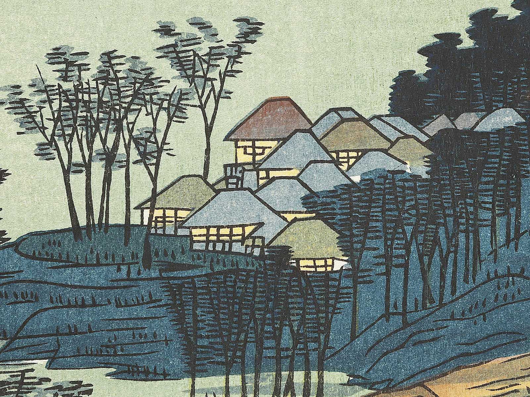 The Currents Around the Weir from the series Famous Views of the Sixty-odd Provinces by Utagawa Hiroshige, (Large print size) / BJ334-159