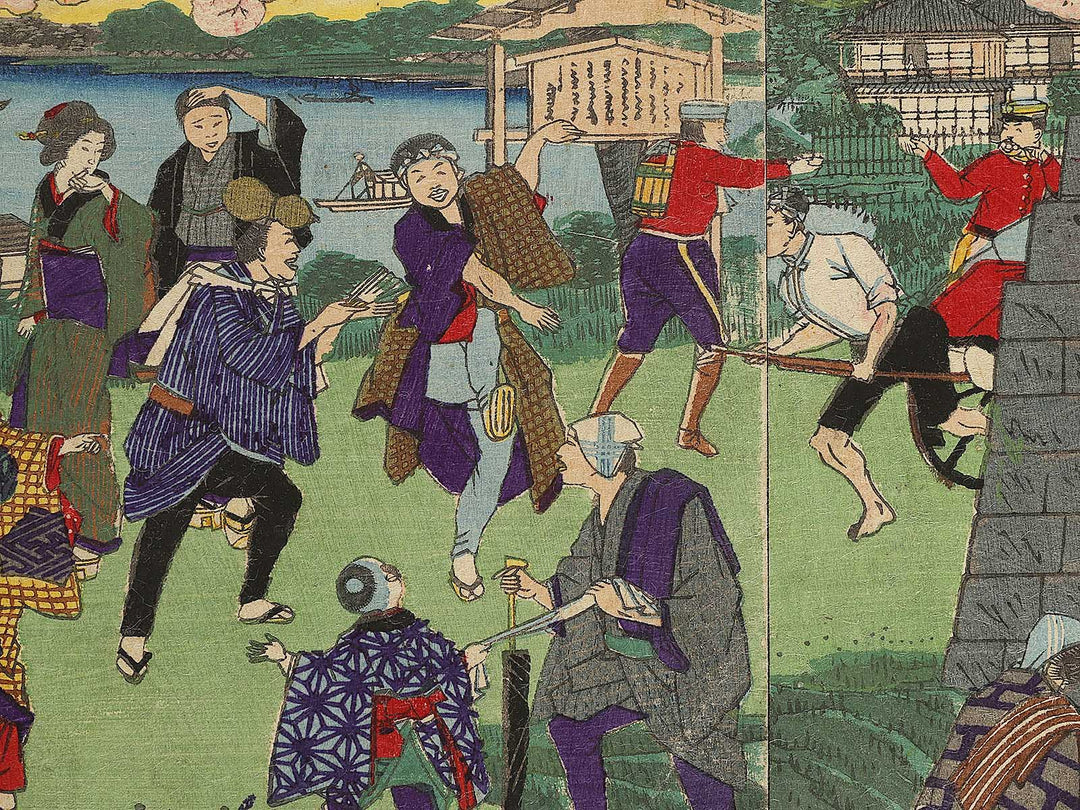 Tokyo meisho dai ichi no shokei bokusui tsutsunu hana zakari no zu by Utagawa HIroshige III / BJ336-686