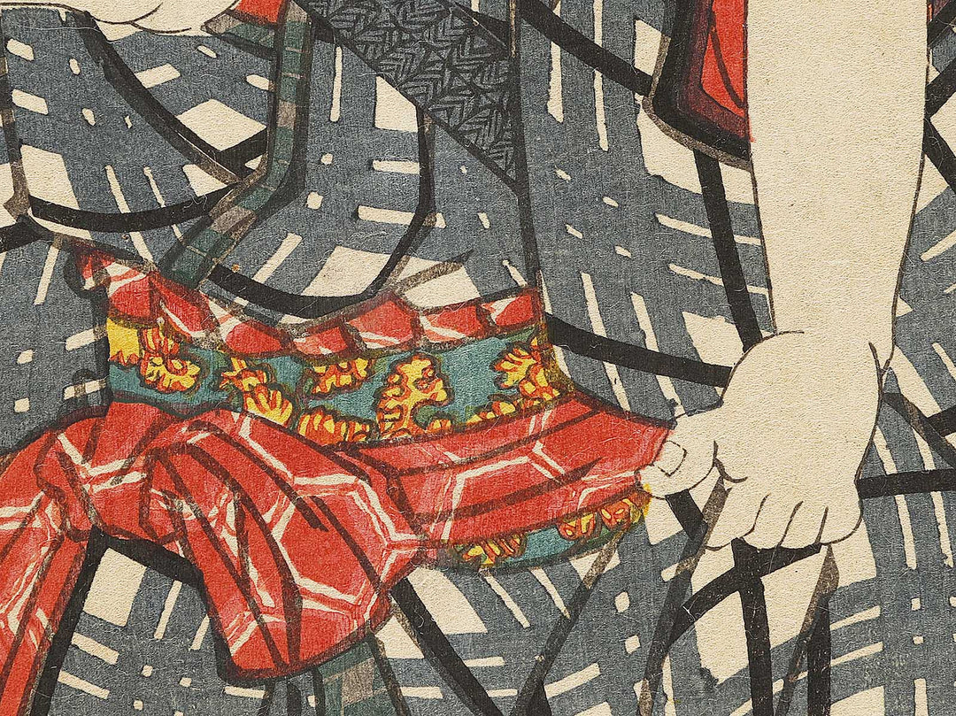 Koi musubu uchiwa no datehimo by Utagawa Kunisada(Toyokuni III) / BJ327-236