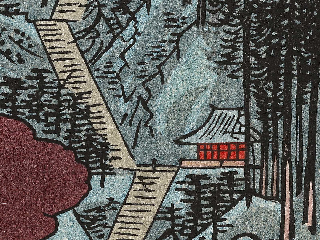 Horai Temple Mountains from the series Famous Views of the Sixty-odd Provinces by Utagawa Hiroshige, (Large print size) / BJ334-411