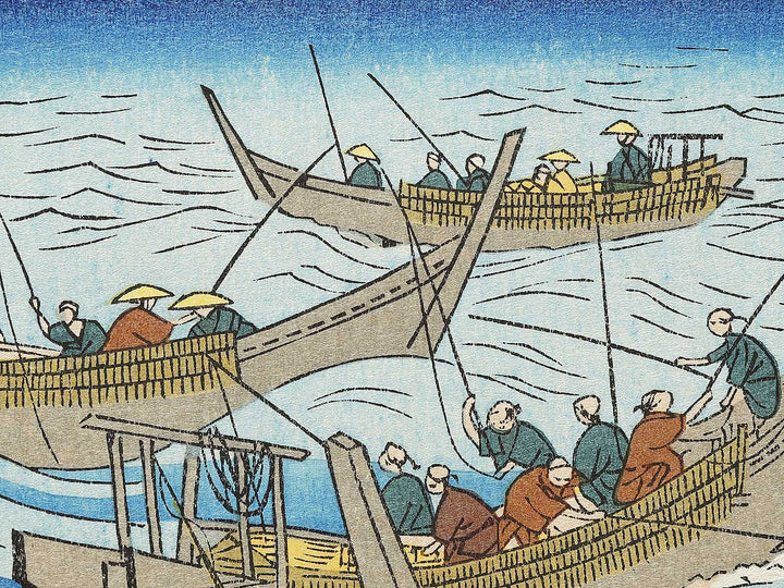 Bonito Fishing at Sea from the series Famous Views of the Sixty-odd Provinces by Utagawa Hiroshige, (Large print size) / BJ333-998
