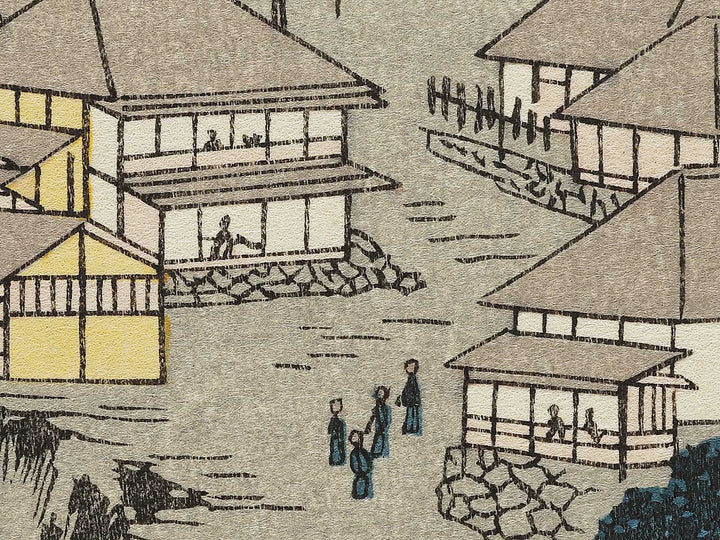 The Hot Springs of the Shuzen Temple from the series Famous Views of the Sixty-odd Provinces by Utagawa Hiroshige, (Large print size) / BJ334-341