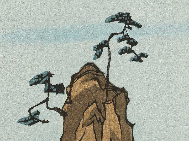 Bo Bay, The Two-sword Rocks from the series Famous Views of the Sixty-odd Provinces by Utagawa Hiroshige, (Large print size) / BJ334-145