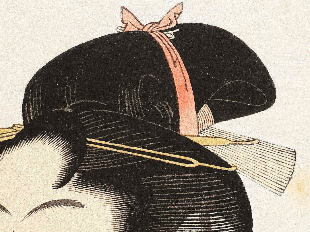 Young Woman Blowing a Popen (glass noisemaker) from the series Ten Classes of WomenÕs Physiognomy by Kitagawa Utamaro, (Large print size) / BJ327-145