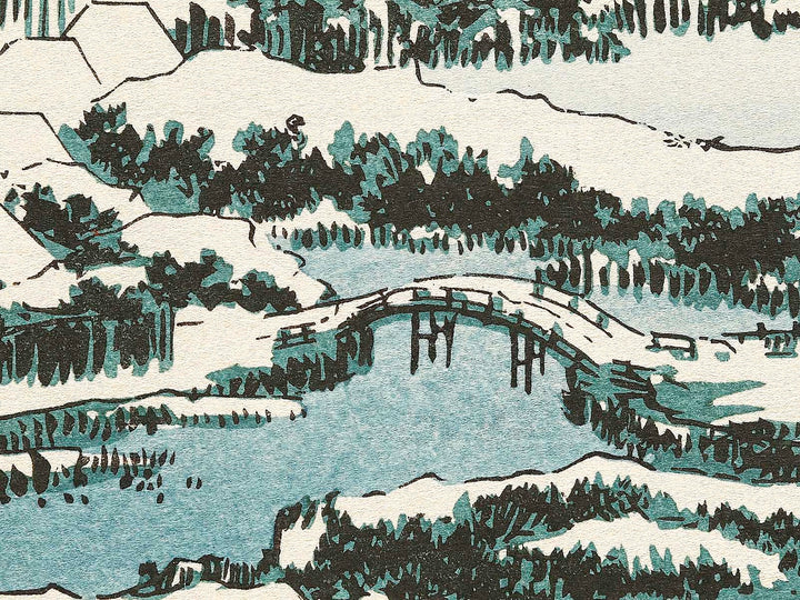 New Year Sun-rise with snow at Susaki from the series Famous Places in the Eastern Capital by Utagawa Hiroshige, (Large print size) / BJ329-455