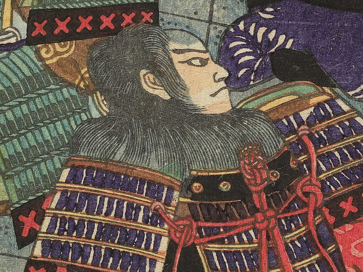 Shiju Daitokuji no shoko ni shoshi no junretsu wo tadasu from the series Hisago gundan gojuyojo by Utagawa Yoshitsuya / BJ348-425