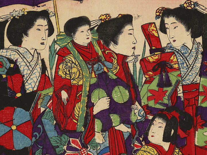 Tokyo Akasaka gyoen hanashobu goyuran narabi ni Takaosan enbo no zu by Utagawa HIroshige III / BJ339-556