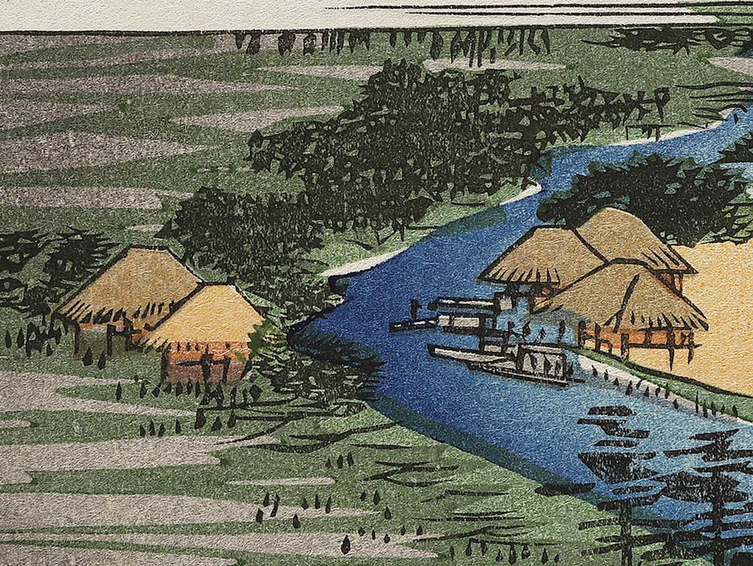 Towboats Along the Yotsugi-dori Canal from the series One Hundred Famous Views of Edo by Utagawa Hiroshige, (Large print size) / BJ337-197