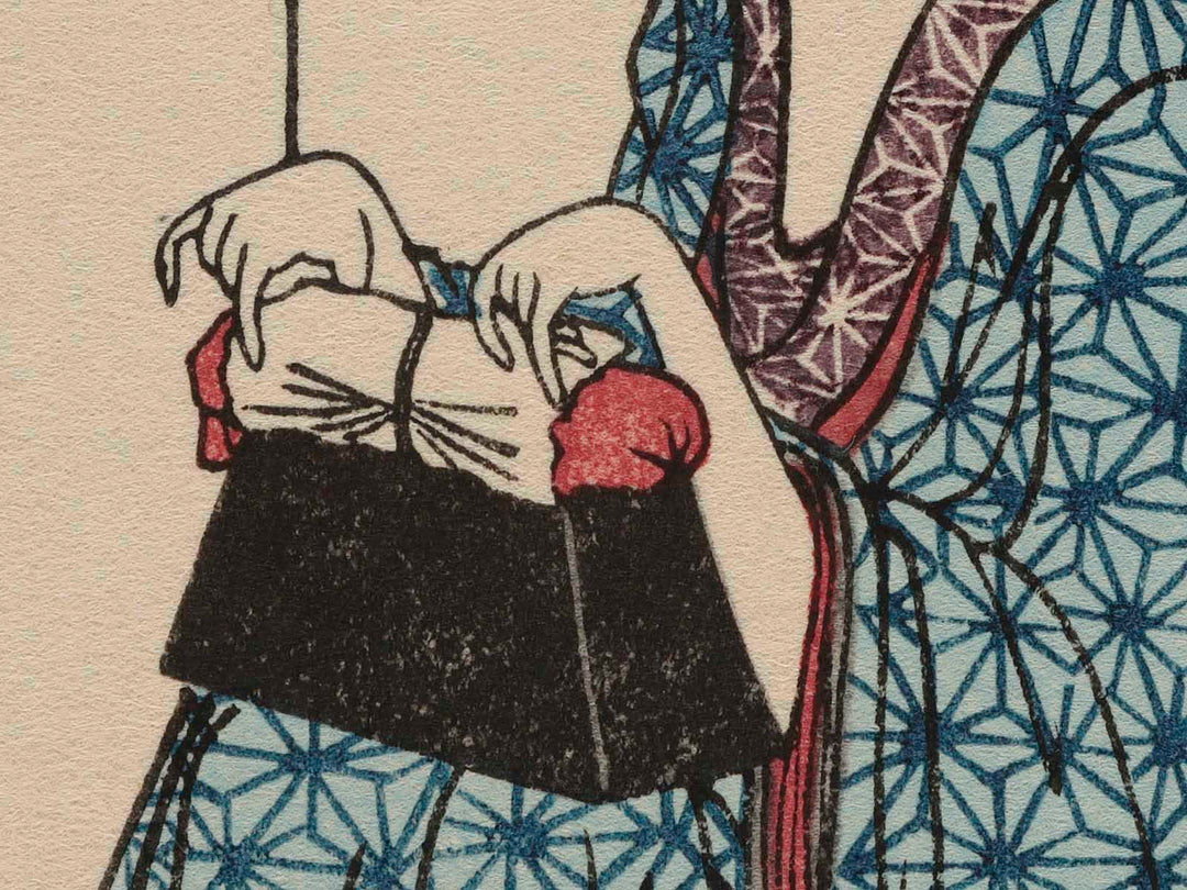 Two belles in the mosquito net from the series Itako zekku by Katsushika Hokusai, (Medium print size) / BJ283-262